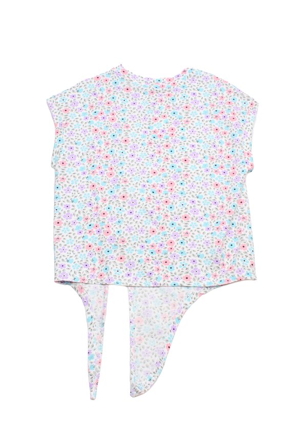 Floral Petal Ladies' Knotted Blouse BLUE
