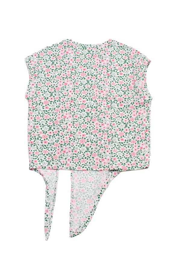 Floral Petal Ladies' Knotted Blouse GREEN