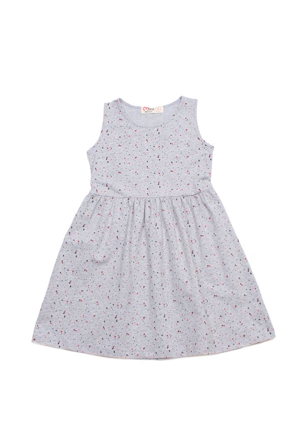 Terrazo Prints Girl's Dress GREY