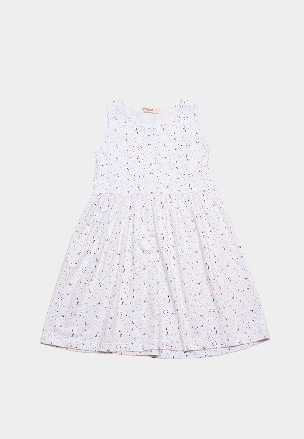 Terrazo Prints Girl's Dress WHITE