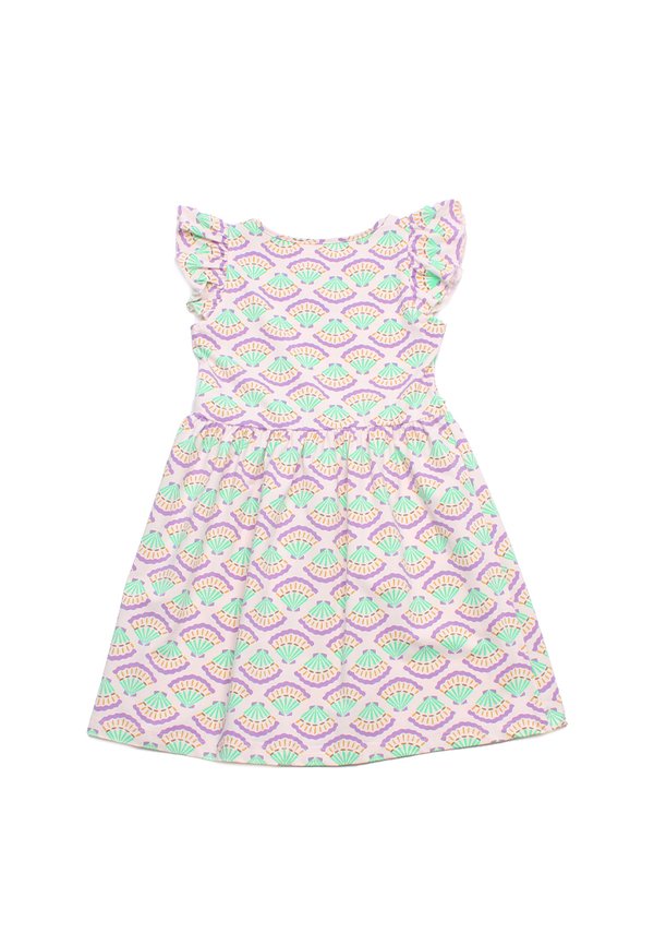 Sea Shells Fluff Sleeve Girl's Dress PINK