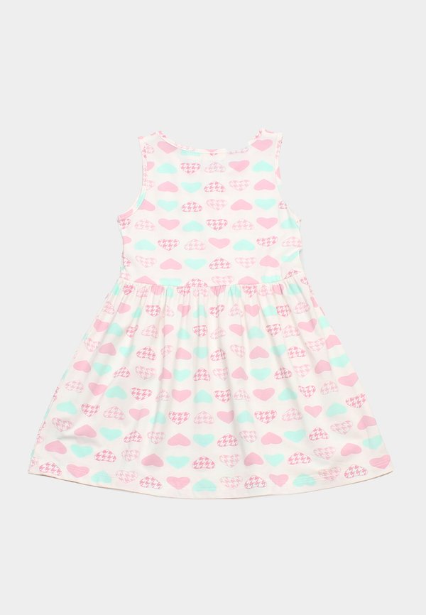 Heart Print Design Girl's Dress WHITE