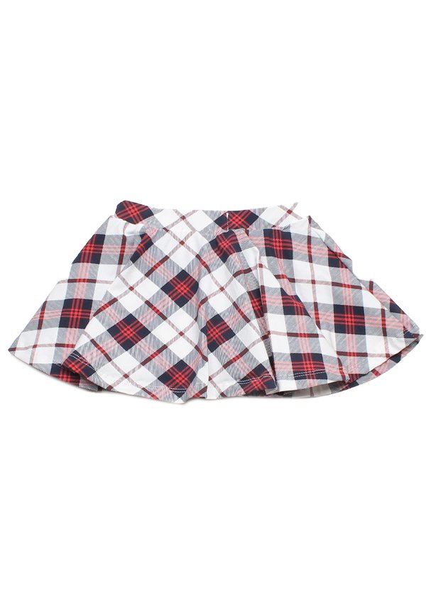 Diamond Checked Girl's Skirt RED