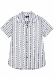 Classic Elegant Embossed Prints Short Sleeve Men's Shirt GREY