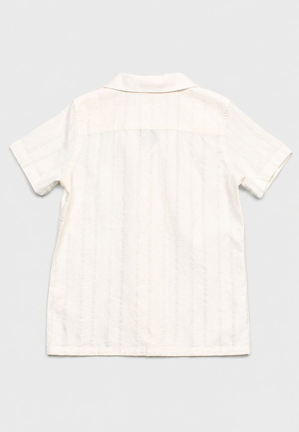 Classic Elegant Embossed Prints Short Sleeve Boy's Shirt WHITE