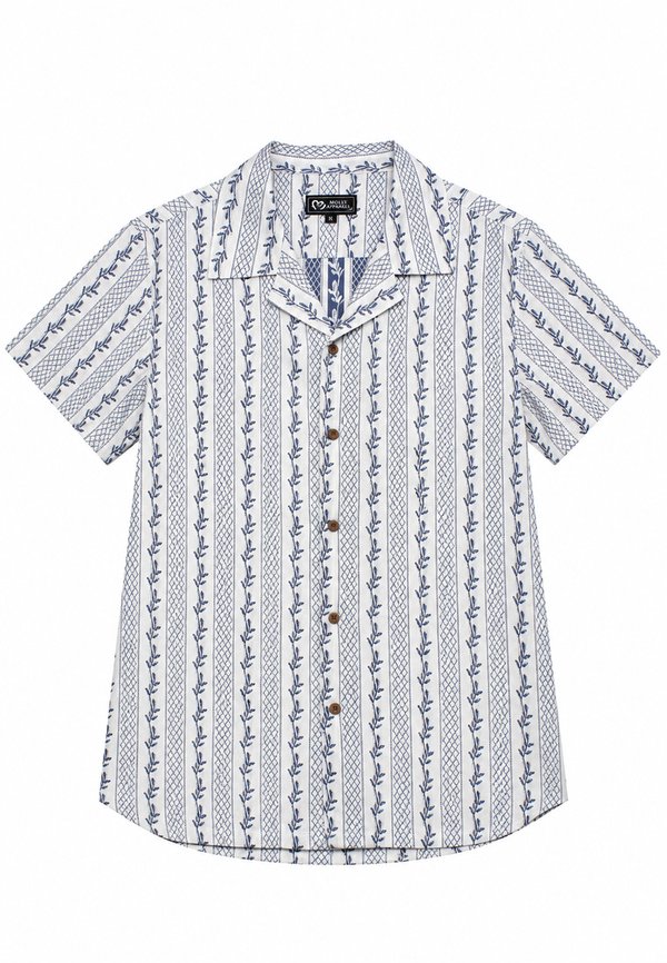 Classic Elegant Embossed Prints Short Sleeve Men's Shirt GREY