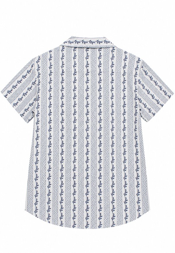 Classic Elegant Embossed Prints Short Sleeve Men's Shirt GREY