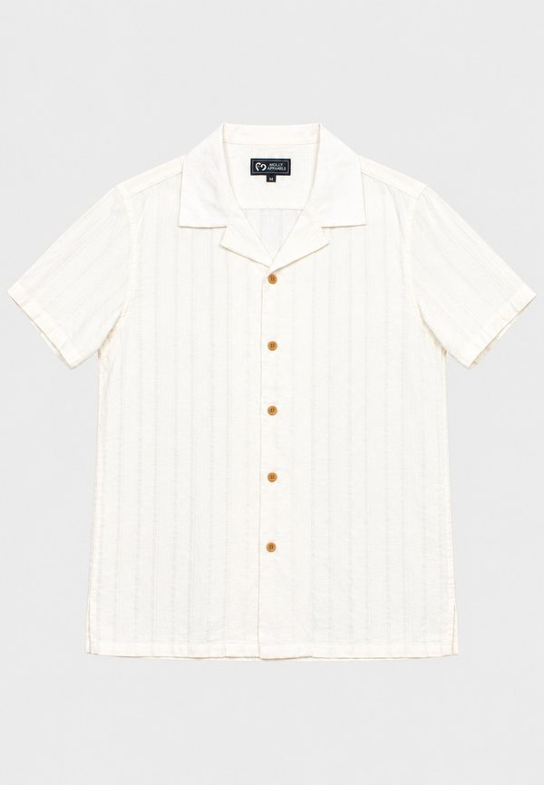 Classic Elegant Embossed Prints Short Sleeve Men's Shirt WHITE