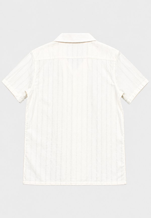 Classic Elegant Embossed Prints Short Sleeve Men's Shirt WHITE