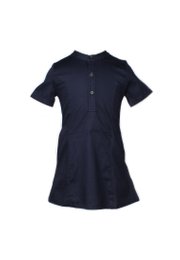 Brushed Cotton Half-Button Down Dress NAVY (Girl's Dress)