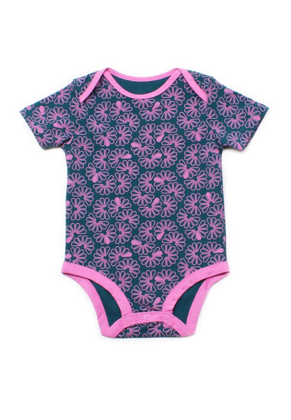 Floral Patterned Print Romper TURQUOISE (Baby Romper)