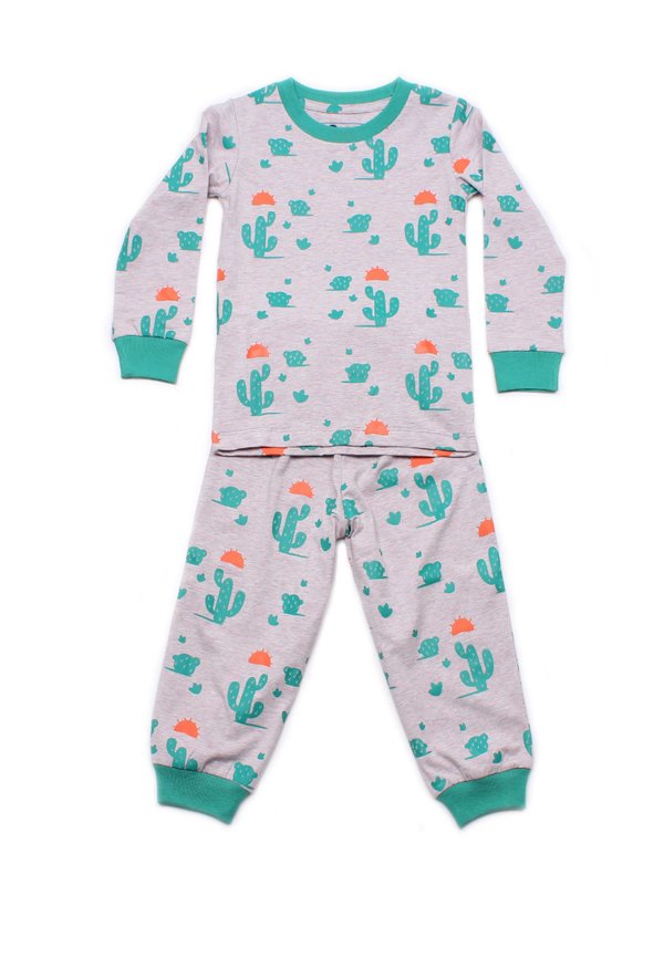 Cactus Print Pyjamas Set GREY  (Kids' Pyjamas)
