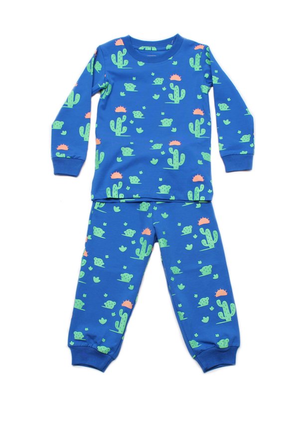 Cactus Print Pyjamas Set BLUE  (Kids' Pyjamas)