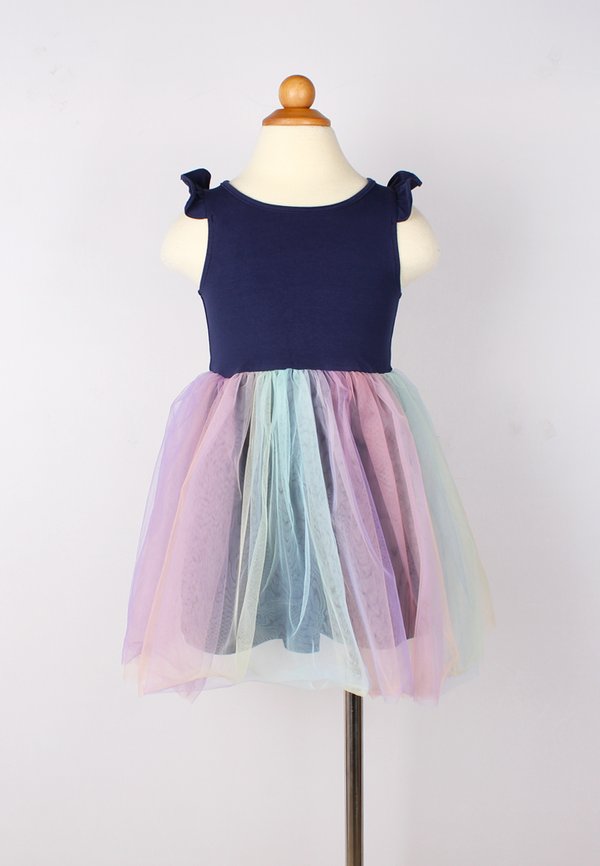 Rainbow Bubble Dress NAVY (Girl's Dress)