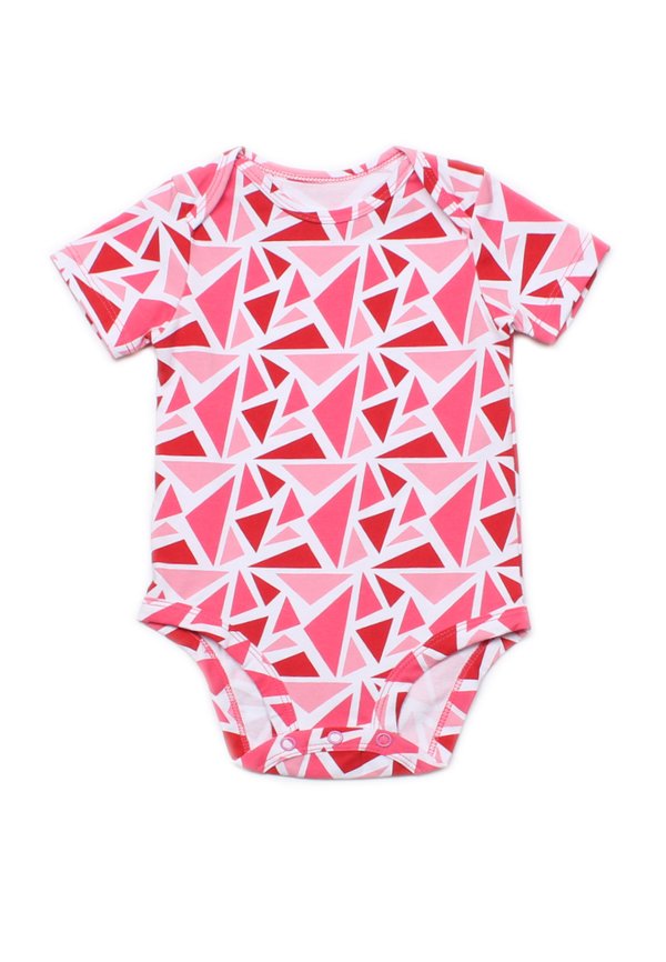 Geometric Triangles Print Romper RED (Baby Romper)