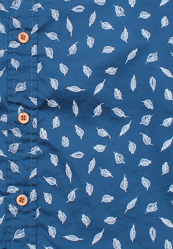 Feather Print Short Sleeve Shirt BLUE (Men's Shirt)