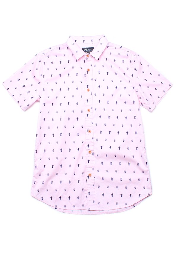 Cactus Print Short Sleeve Shirt PINK (Men's Shirt)