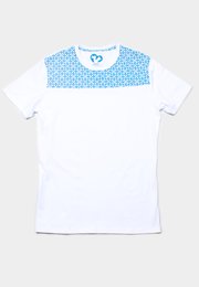 Batik Florets Print Panel T-Shirt WHITE (Men's T-Shirt)