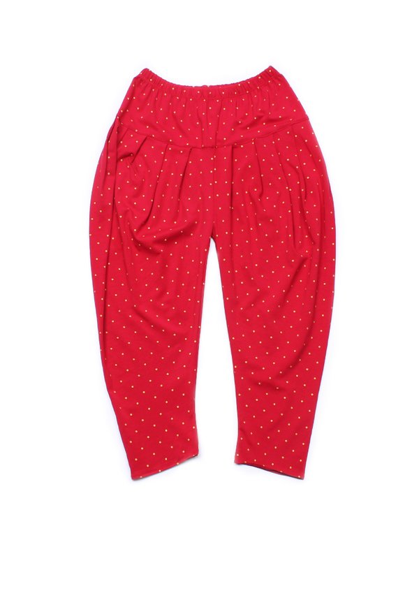 Polka Dots Print Harem Pants RED (Girl's Bottom)