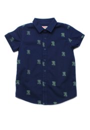 Bamboo Print Short Sleeve Shirt NAVY (Boy's Shirt)