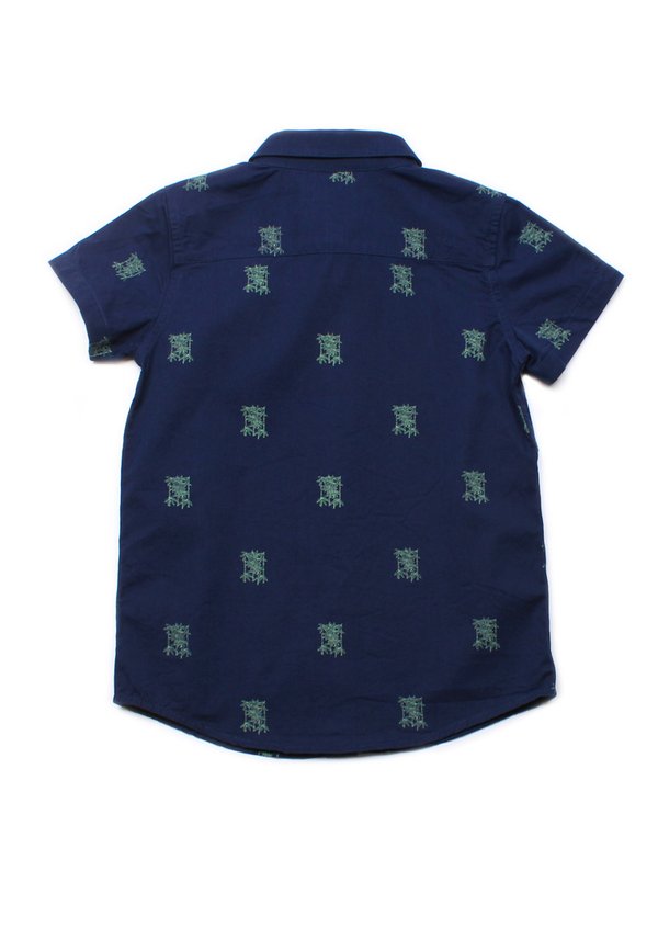Bamboo Print Short Sleeve Shirt NAVY (Boy's Shirt)