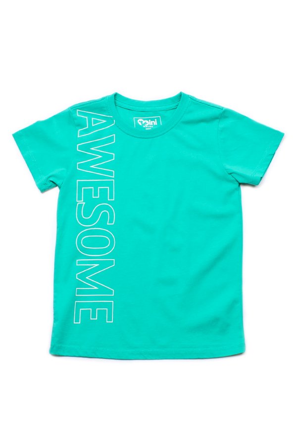Vertical AWESOME T-Shirt CYAN (Boy's T-Shirt)