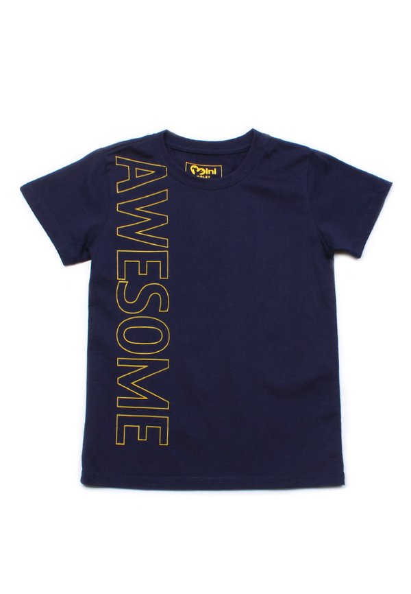 Vertical AWESOME T-Shirt NAVY (Boy's T-Shirt)