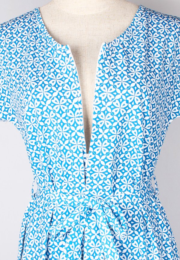 Batik Florets Print Nursing Flare Dress BLUE (Ladies' Dress) 