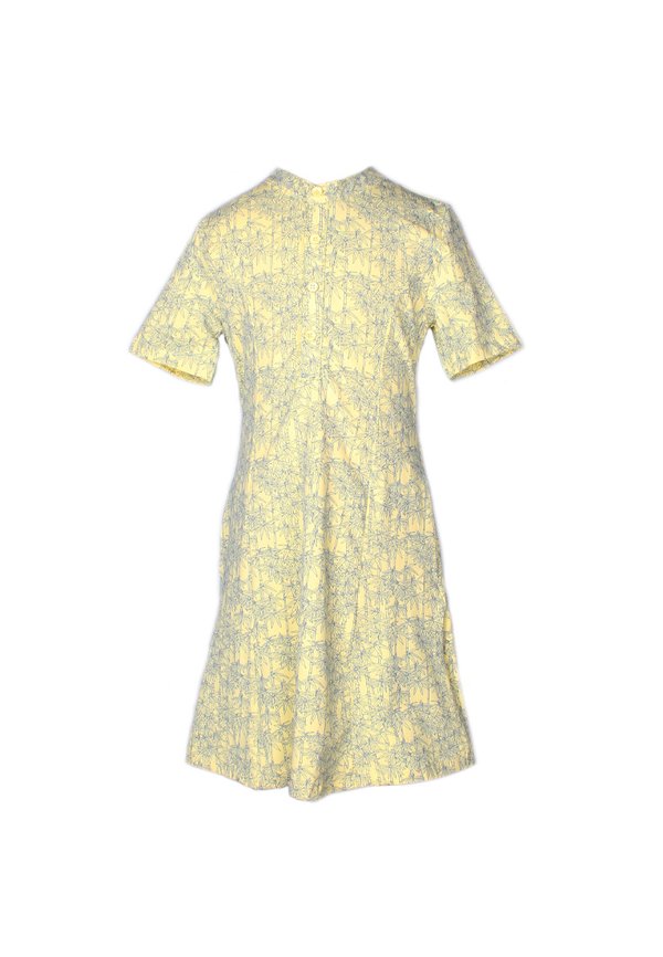 Bamboo Print Half-Button Down Dress YELLOW (Girl's Dress)