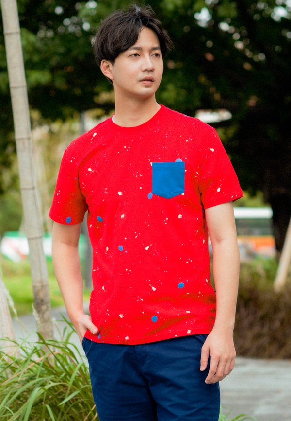 Paint Splatter T-Shirt RED (Men's T-Shirt)