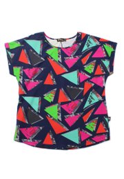 Art Triangles Print Blouse NAVY (Ladies' Top)