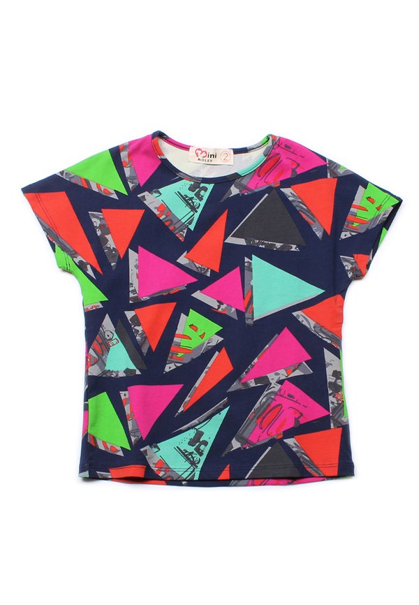 Art Triangles Print T-Shirt NAVY (Girl's Top)