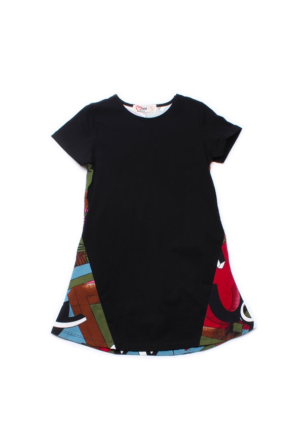 Abstract Art Shift Dress BLACK (Girl's Dress)