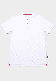 Polka Dot Polo T-Shirt WHITE (Men's Polo)