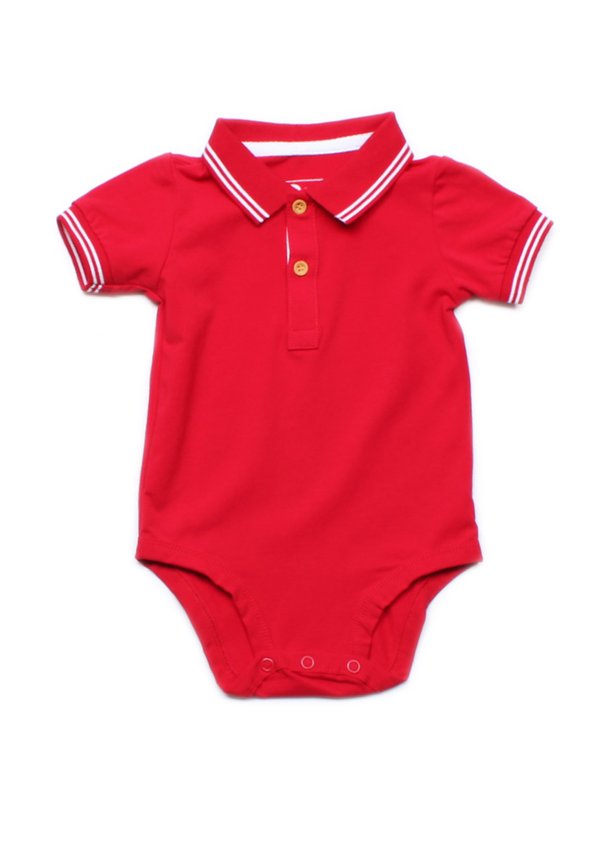Twin Tipped Polo Romper RED (Baby Romper)