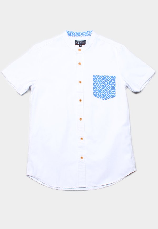 Batik Pocket Short Sleeve Shirt WHITE (Men's Shirt)