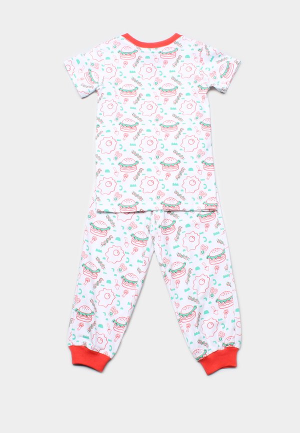 Burger Print Pyjamas Set WHITE/RED (Kids' Pyjamas)