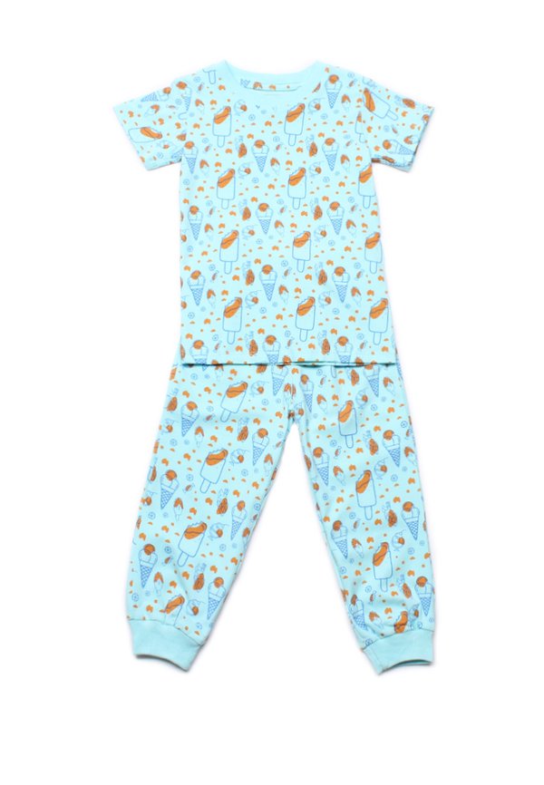 Ice Cream Print Pyjamas Set BLUE (Kids' Pyjamas)