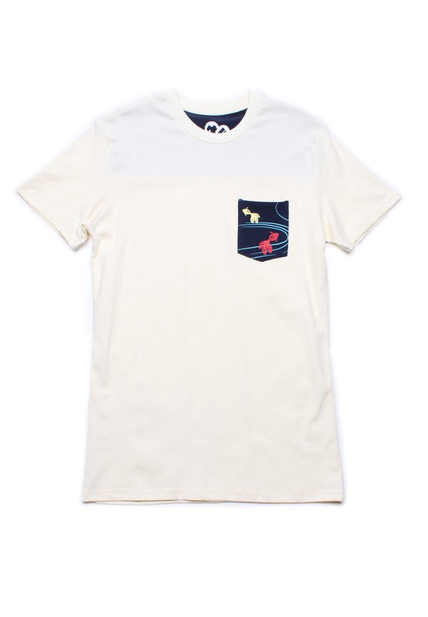 Fish Print Panel T-Shirt CREAM (Men's T-Shirt)