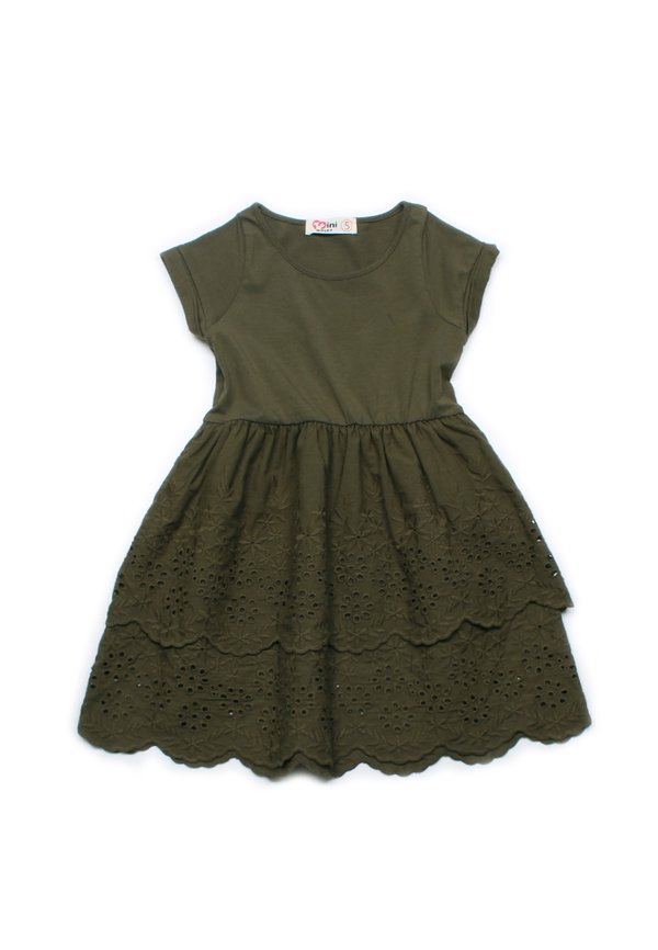 Eyelet Layered Premium Dress GREEN (Girl's Dress)