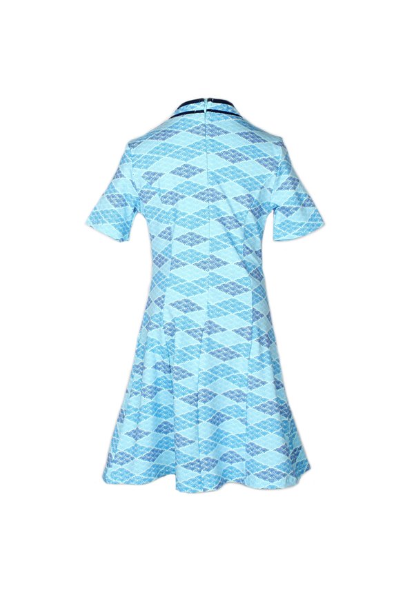 Classic Motif Print Cheongsam Inspired Dress BLUE (Girl's Dress)