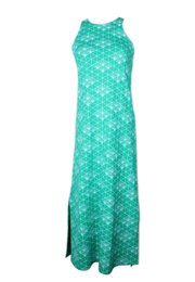 Japanese Sunray Print Maxi Dress GREEN (Ladies' Dress)