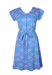 Japanese Sunray Print Flare Dress BLUE (Ladies' Dress)