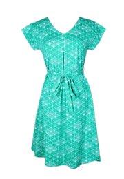 Japanese Sunray Print Flare Dress GREEN (Ladies' Dress)