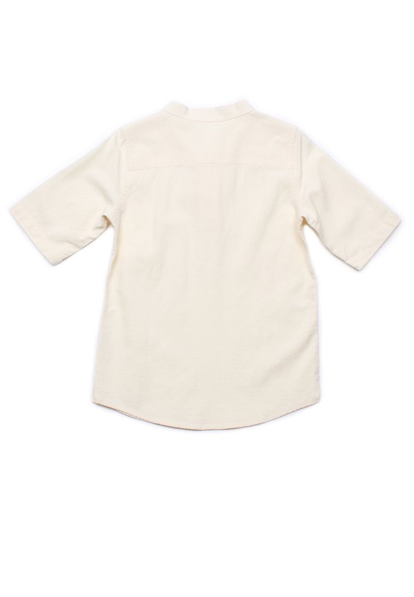 Oriental Styled 3/4 Sleeve Shirt CREAM (Boy's Shirt)