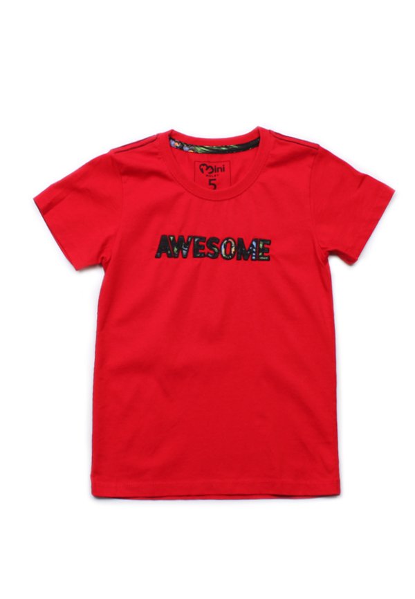 AWESOME Foliage Applique T-Shirt RED (Boy's T-Shirt)