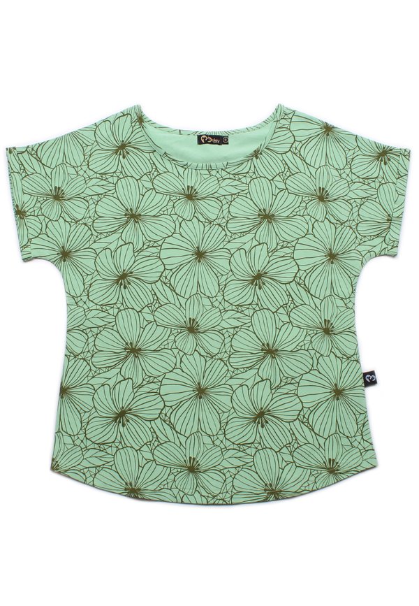 Magnolia Print Blouse GREEN (Ladies' Top)