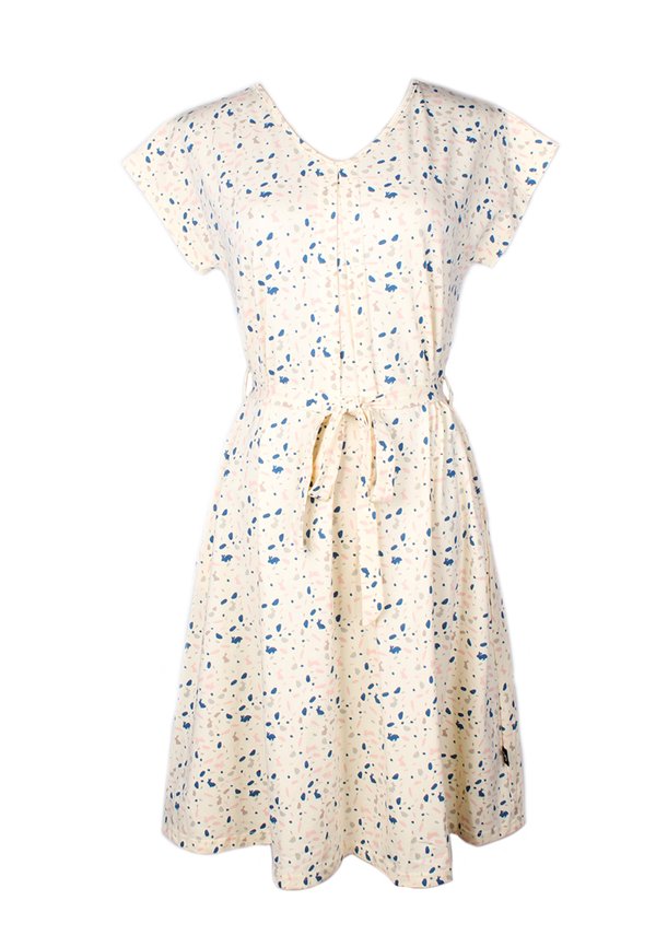 Terrazzo Bunny Print Flare Dress CREAM (Ladies' Dress)