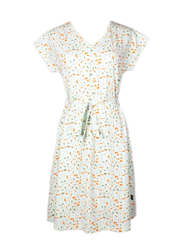 Terrazzo Bunny Print Flare Dress GREEN (Ladies' Dress)