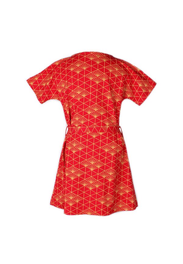 Japanese Sunray Print Flare Dress RED (Girl's Dress)